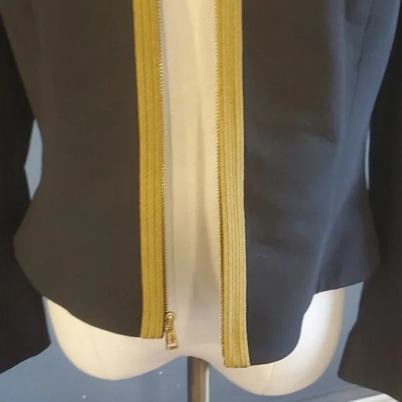 Ralph lauren black label wool blend  women black zip front  jacket blazer size 8 - Picture 8 of 14